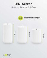 goobay LED-Kerzen weiß, 3 St.