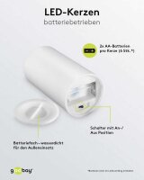 goobay LED-Kerzen weiß, 3 St.