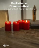 goobay LED-Kerzen rot, 4 St.