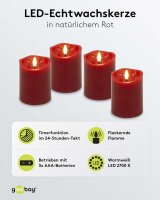 goobay LED-Kerzen rot, 4 St.