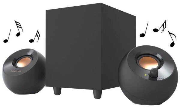 CREATIVE PEBBLE PLUS 2.1 Lautsprecher schwarz