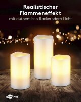 goobay LED-Kerzen weiß, 3 St.