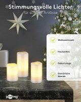 goobay LED-Kerzen weiß, 3 St.