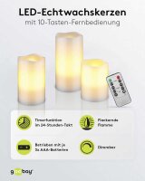 goobay LED-Kerzen weiß, 3 St.