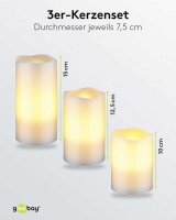 goobay LED-Kerzen weiß, 3 St.