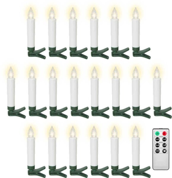 goobay LED Weihnachtsbaumkerzen weiß, 20 St.
