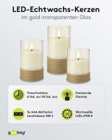 goobay LED-Kerzen weiß, braun, 3 St.