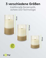 goobay LED-Kerzen weiß, braun, 3 St.