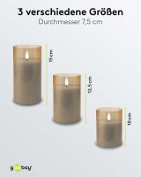 goobay LED-Kerzen gold, 3 St.