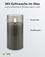 goobay LED-Kerzen grau, 3 St.