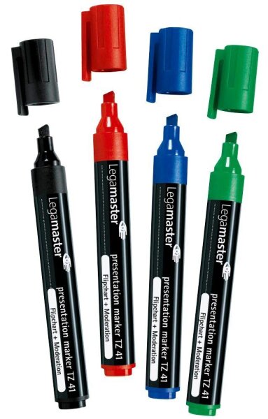 Legamaster TZ 41 Flipchart-Marker farbsortiert 2,0 - 5,0 mm, 4 St.