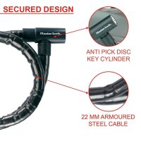 Master Lock® Fahrradschloss 8115EURDPS schwarz 1,2 m, 1 St.