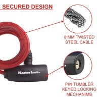 Master Lock® Fahrradschlösser 8127EURTRI mehrfarbig 1,8 m, 3 St.