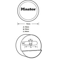 Master Lock® Tür-Zusatzschloss 736EURD silber, 1 St.