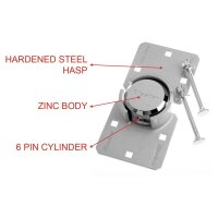 Master Lock® Tür-Zusatzschloss 736EURD silber, 1 St.