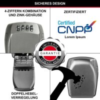 Master Lock® 5415EURD Schlüsseltresor silber, Zahlenschloss, 10,5 x 4,6 x 13,2 cm, 1 St.