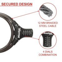 Master Lock® Fahrradschloss 8229EURDPRO schwarz 90,0 cm, 1 St.