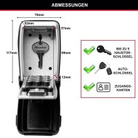 Master Lock® 5423EURD Schlüsseltresor grau, Zahlenschloss, 7,9 x 5,2 x 11,7 cm, 1 St.