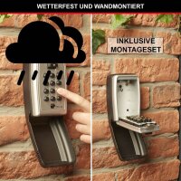 Master Lock® 5423EURD Schlüsseltresor grau, Zahlenschloss, 7,9 x 5,2 x 11,7 cm, 1 St.