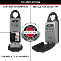 Master Lock® 5420EURD Schlüsseltresor silber, Zahlenschloss, 7,2 x 5,2 x 17,5 cm, 1 St.