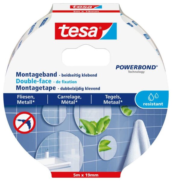 tesa Montageband 77745 doppelseitiges Klebeband 19,0 mm x 5,0 m, 1 St.