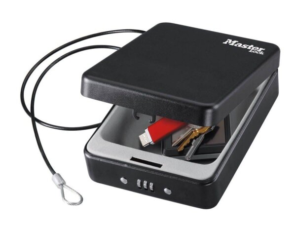Master Lock® Tragbarer Tresor P005CEURBLKHRO schwarz 15,0 x 20,3 x 6,6 cm