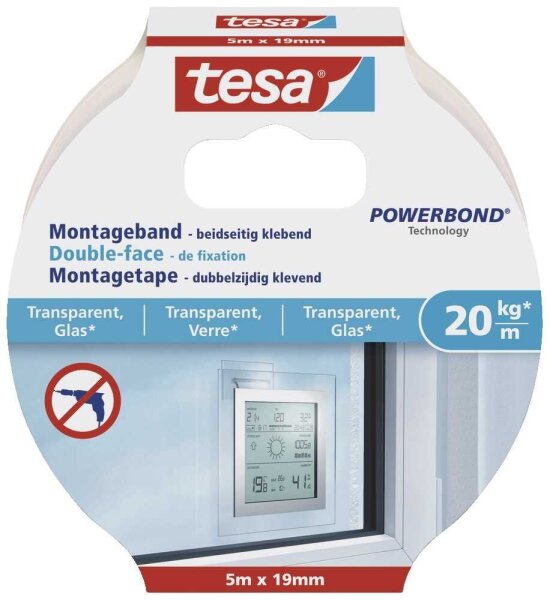 tesa Montageband 77741 doppelseitiges Klebeband 19,0 mm x 5,0 m, 1 St.