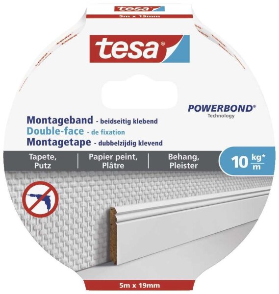 tesa Montageband 77743 doppelseitiges Klebeband 19,0 mm x 5,0 m, 1 St.