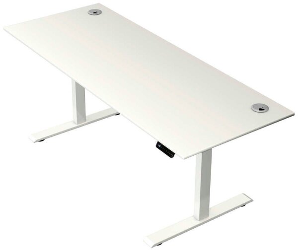 Kerkmann Move 2 Plus elektrisch höhenverstellbarer Schreibtisch weiß rechteckig, T-Fuß-Gestell weiß 200,0 x 80,0 cm