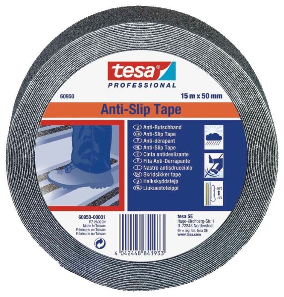tesa Anti-Rutsch-Band Professional 60950 schwarz 50,0 mm x 15,0 m