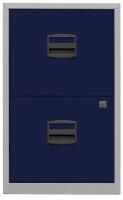 BISLEY Home PFA 2 Hängeregistraturschrank lichtgrau, oxfordblau 2 Schubladen 41,3 x 40,0 x 67,2 cm, 1 St.