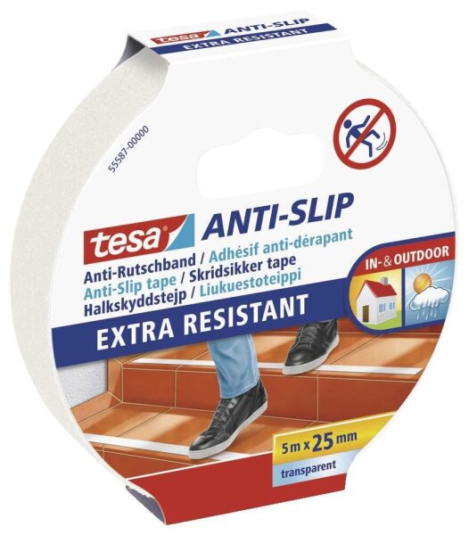 tesa Anti-Rutsch-Band Extra Resistant transparent 25,0 mm x 5,0 m