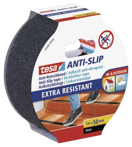 tesa Anti-Rutsch-Band Extra Resistant schwarz 50,0 mm x 5,0 m
