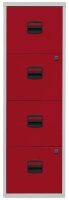 BISLEY Home PFA 4 Hängeregistraturschrank lichtgrau, kardinalrot 4 Schubladen 41,3 x 40,0 x 132,1 cm, 1 St.