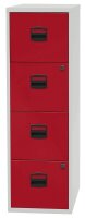 BISLEY Home PFA 4 Hängeregistraturschrank lichtgrau, kardinalrot 4 Schubladen 41,3 x 40,0 x 132,1 cm, 1 St.