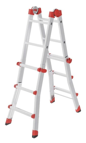 Hailo Gelenkleiter M80 silber 4x 3 Sprossen, H: 89,9 cm