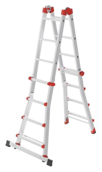 Hailo Gelenkleiter M80 silber 4x 4 Sprossen, H: 115,0 cm