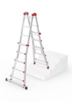Hailo Gelenkleiter M80 silber 4x 5 Sprossen, H: 141,0 cm