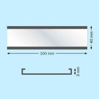SPRINTIS Etikettenhalter magnetisch schwarz 12,0 x 4,0 cm, 100 St.