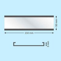 SPRINTIS Etikettenhalter magnetisch schwarz 15,0 x 5,0 cm, 100 St.