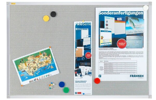 FRANKEN Magnetpinnwand PinnMag X-tra! Line 120,0 x 90,0 cm Metallgitter silber
