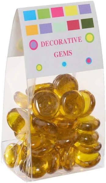 GLOREX Muggelsteine gelb Glasnuggets Ø 20,0 mm,...