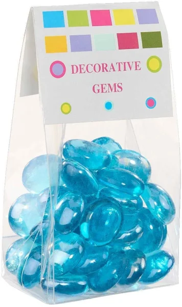 GLOREX Muggelsteine hellblau Glasnuggets Ø 20,0...