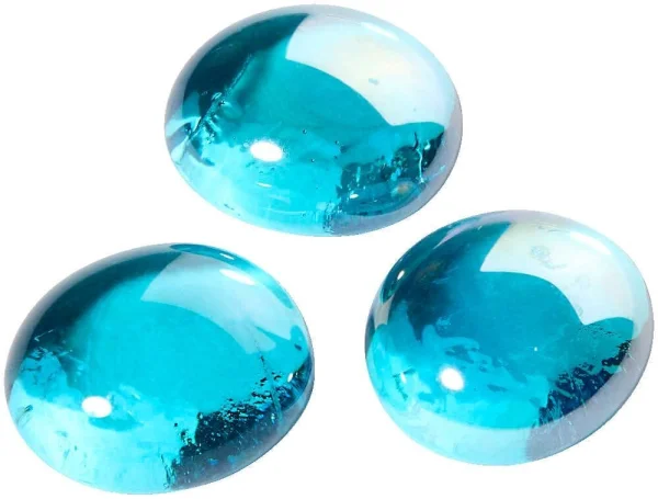 GLOREX Muggelsteine hellblau Glasnuggets Ø 20,0...