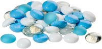 GLOREX Muggelsteine blau, weiß, hellblau Glasnuggets Ø 20,00 mm, 200,0 g, 1 Pack
