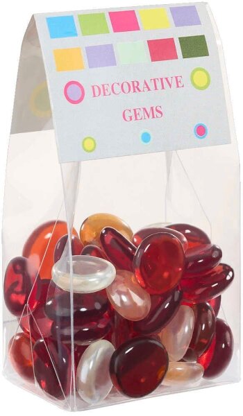 GLOREX Muggelsteine rot, braun, transparent Glasnuggets Ø 20,00 mm, 200,0 g, 1 Pack