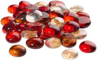GLOREX Muggelsteine rot, braun, transparent Glasnuggets Ø 20,00 mm, 200,0 g, 1 Pack