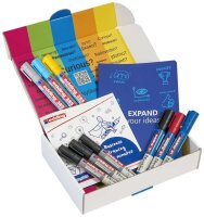 PLAYROOM Moderationszubehör Visualisation 3x Whiteboardmarker, 3x Flipchartmarker, 3x Flipchart-Effektmarker, 1x Notizbuch, 1x Broschüre „Die Macht der visuellen Kommunikation“