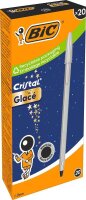 BIC Kugelschreiber Cristal Glace silber, Schreibfarbe: blau, 20 St.
