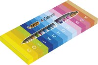 BIC 4-Farben-Kugelschreiber 4 Colours bunt, Schreibfarbe: blau, rot, grün, schwarz, pink, violett, türkis, limettengrün, orange, gelb, neongelb, 15 St.